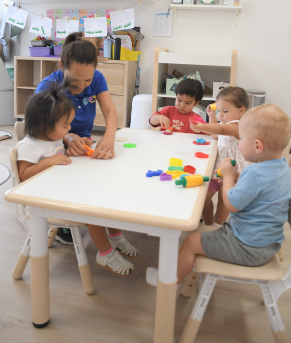 Toddler art painting activities at MiniArt Daycare