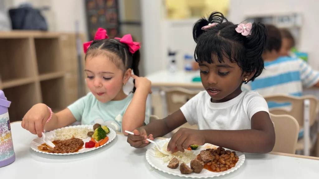 Kids enjoying nutritious meal at MiniArt